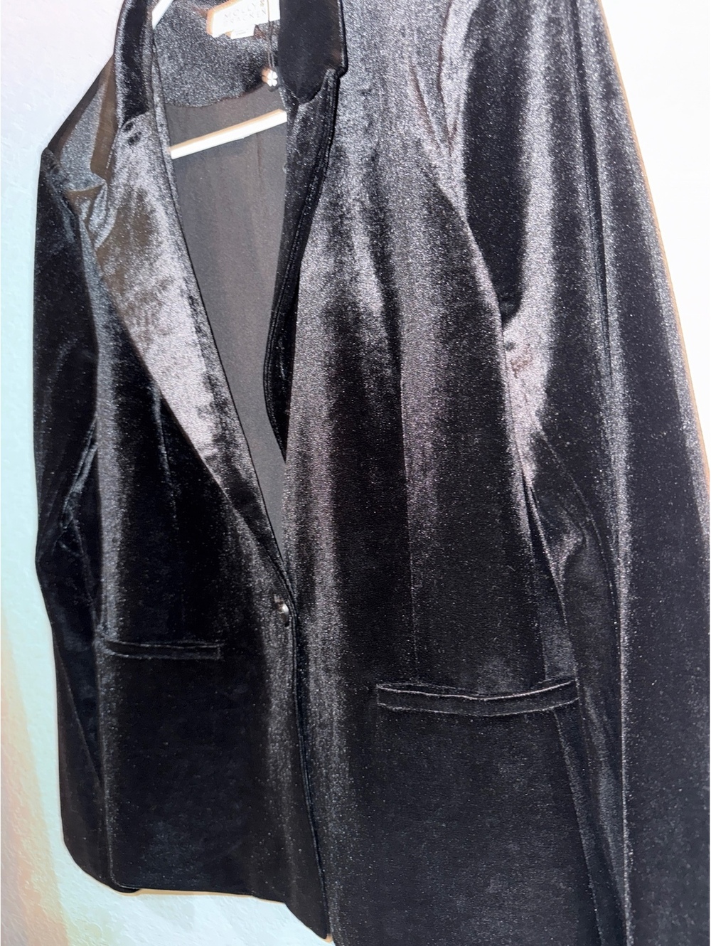 Molly Bracken Black Velvet Blazer Jacket Size Large